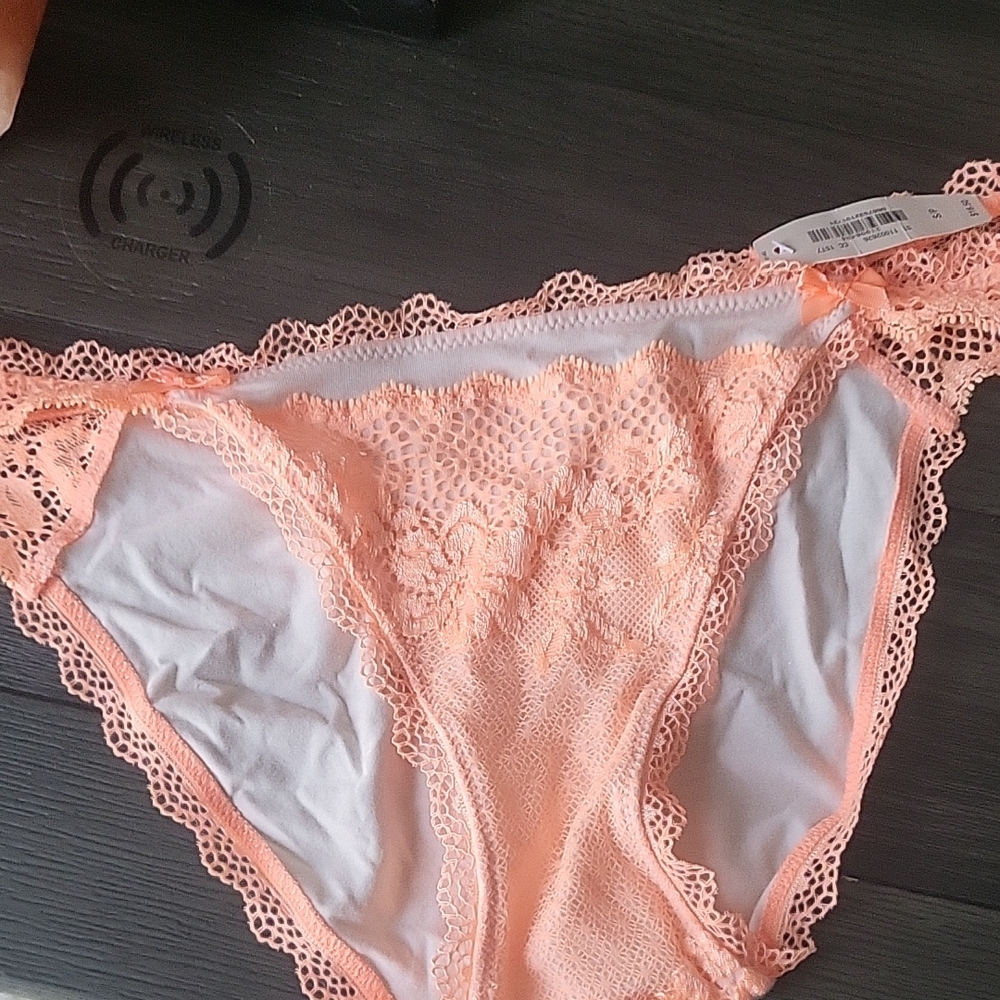 Victori Secret Lace Trim Peach Panty